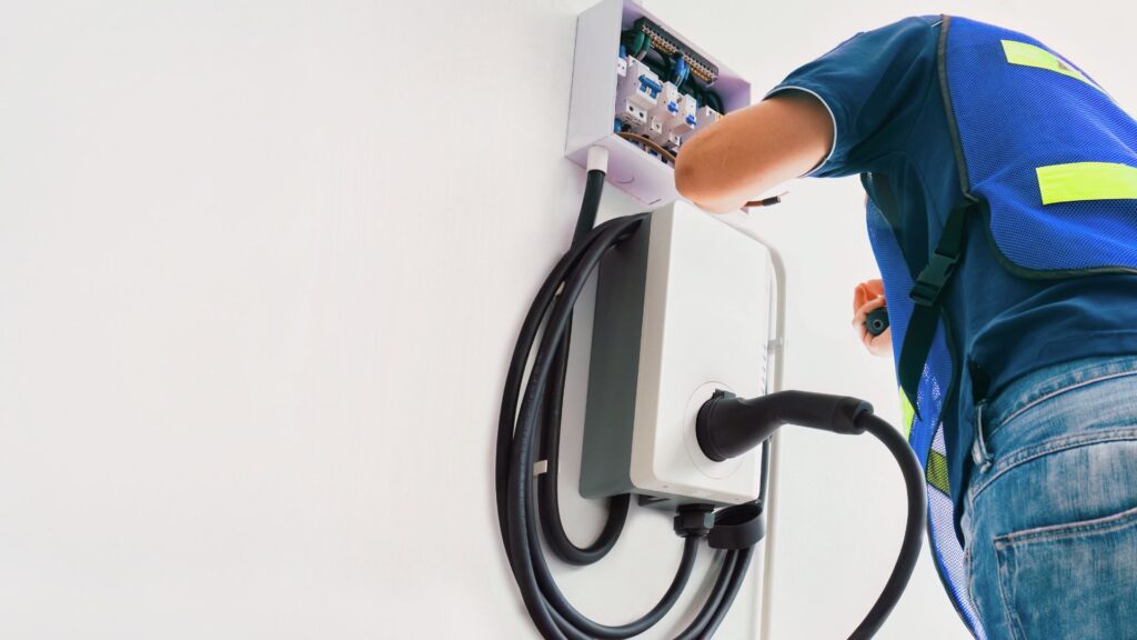 EV Charger Installation hanging on the wall